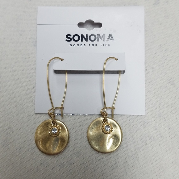 Sonoma gold tone earrings w/simulated diamond - Picture 2 of 3